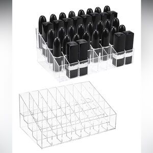 2 Pack Lipstick & Makeup Organizer, 40 Slot Acrylic Cosmetic Display Case
